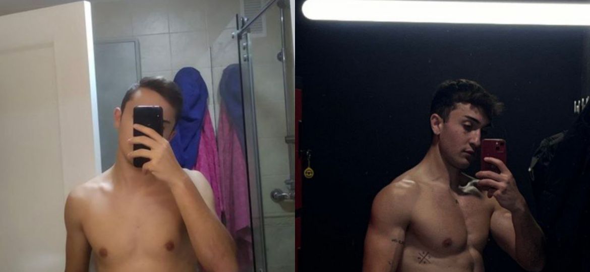 Cambio físico antes y después de Marcos Albelda, entrenador personal de Growithmarcos